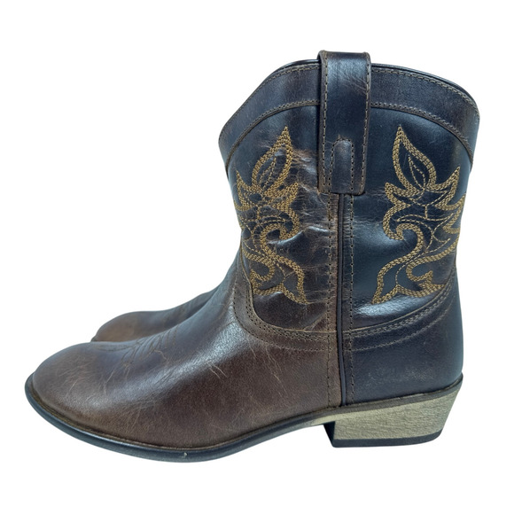 Dingo Willie Western Ankle Boots DI865 Brown Leather Embroidered Women's 9.5M - Picture 4 of 12